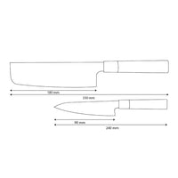 Shinrai Knives - Takumi Kaza 2-piece Damascus Knife Set - Nakiri + Paring Knife