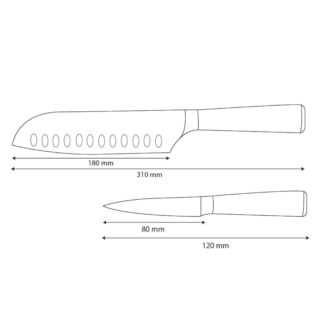 Shinrai Knives - Ensemble de 2 couteaux imprimés Damas - Santoku + couteau d'office