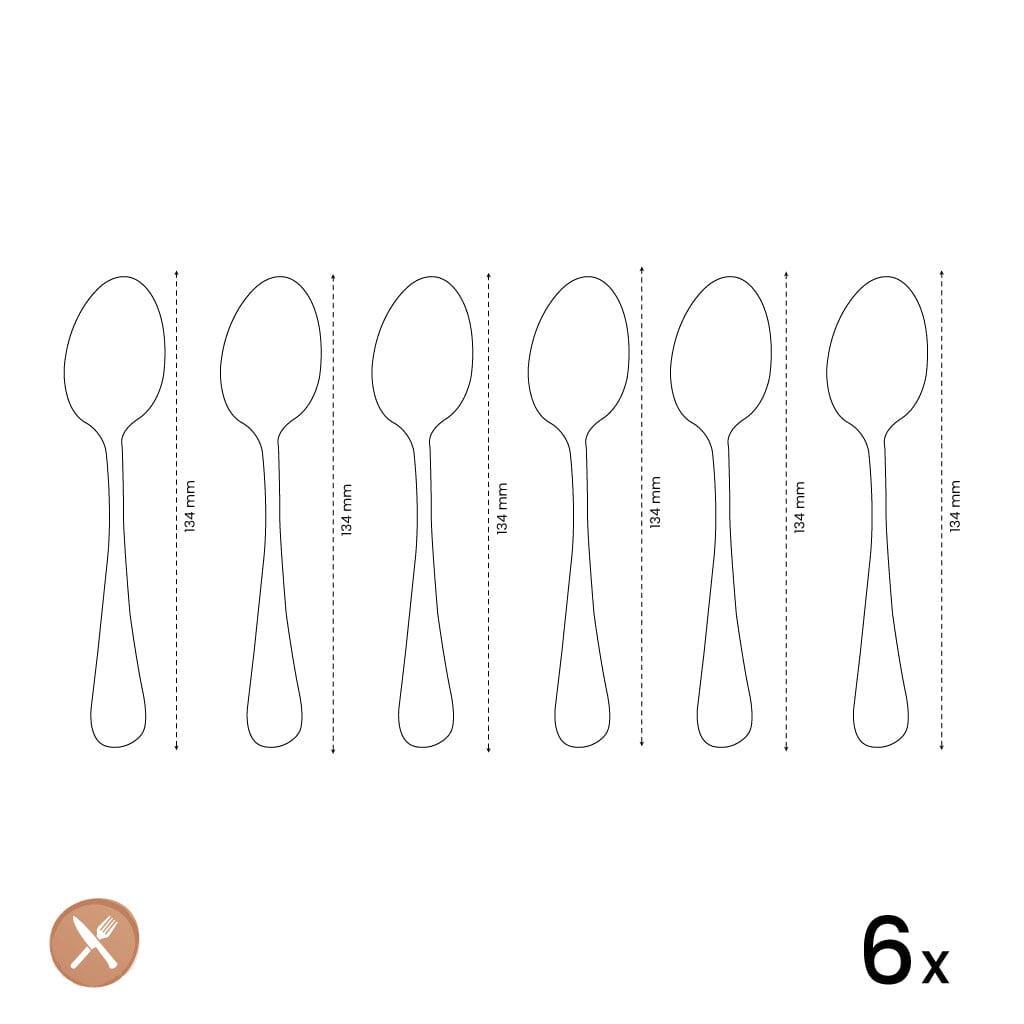 Amefa - Baguette 6 Koffielepels - Zilver Koffielepels Amefa