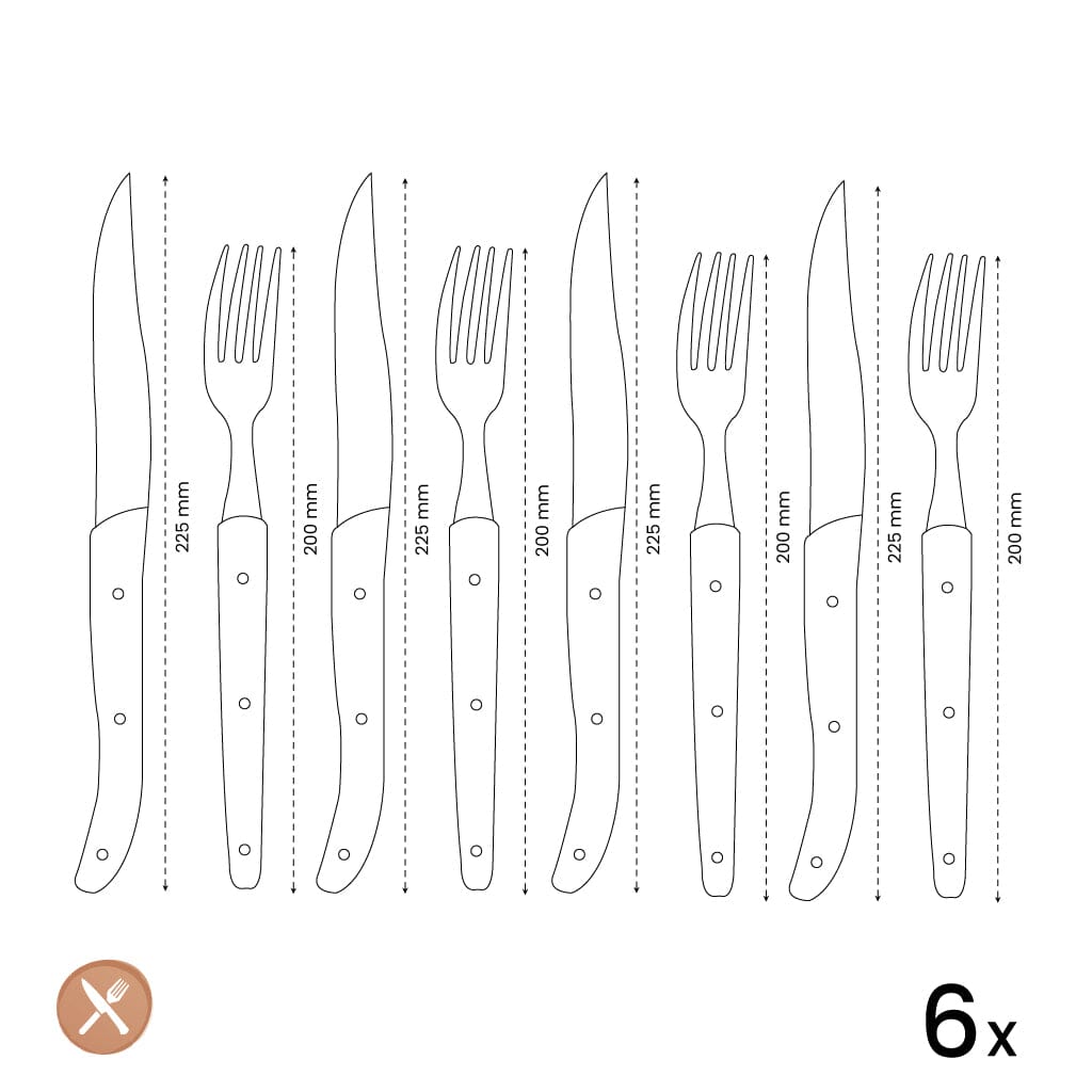 Amefa - Royal Steak 8-delige Steakmessenset - Zwart Steakmessen Amefa