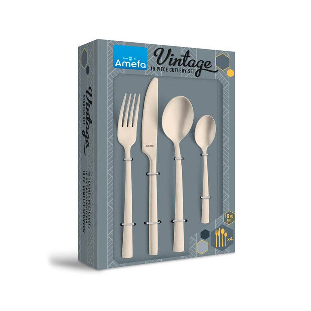 Amefa - Stonewash PVD Champagne 16-pc set in trend box - champagne Amefa