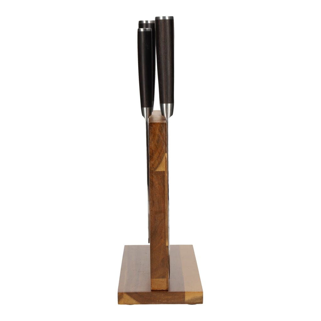 Hammered Damast BR 5-Delige Messenset + Magnetisch Messenblok Messenset met blok Shinrai Japan