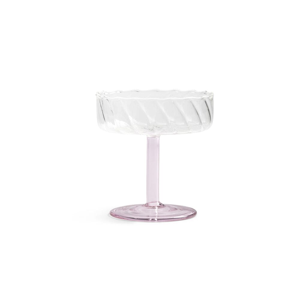 &Klevering - Coupe twirl roze set van 2 Cocktail glazen &Klevering