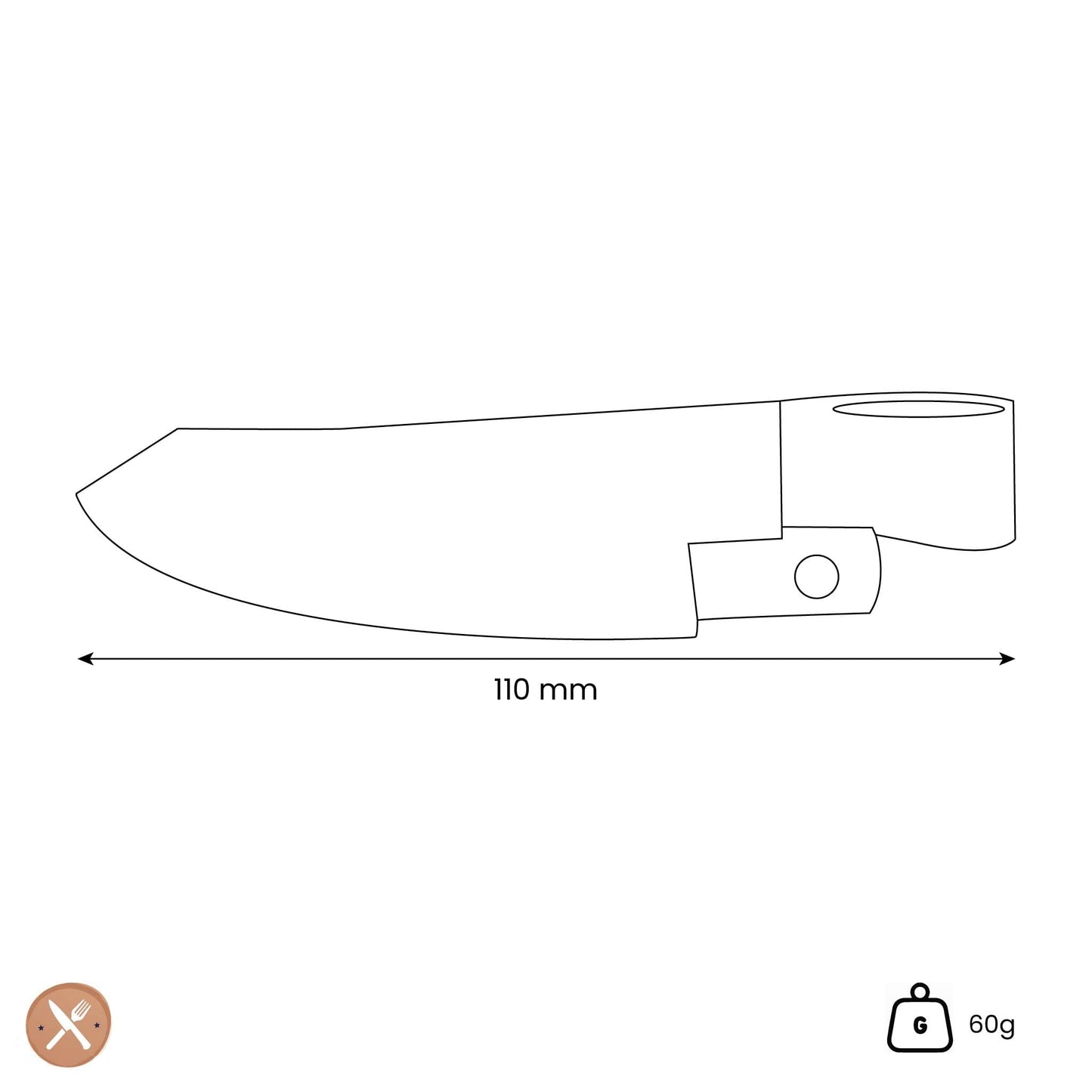 Messermeister - 11 cm lange leren schede voor het Overland koksmes Messen holster Messermeister