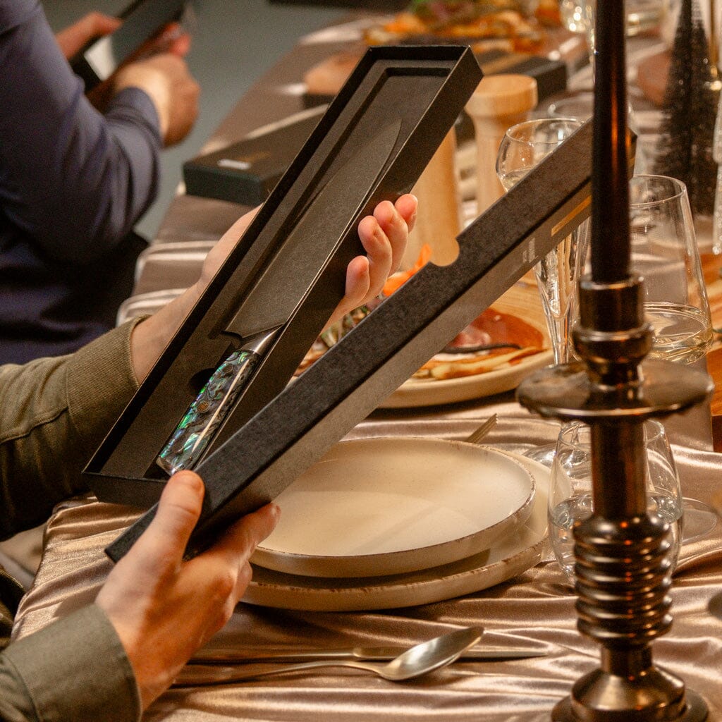 Parelmoer Jewels Damascus Koksmes 20 cm Koksmes Shinrai Japan