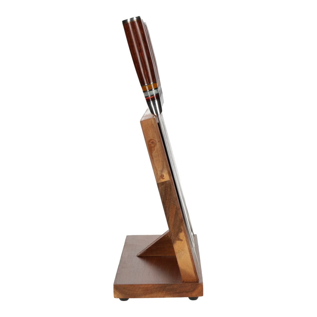 Shinrai Japan - Micarta Jewels 7-delige Damascus Messenset + Magnetisch Messenblok Enkelzijdig Messenset met blok Shinrai Japan