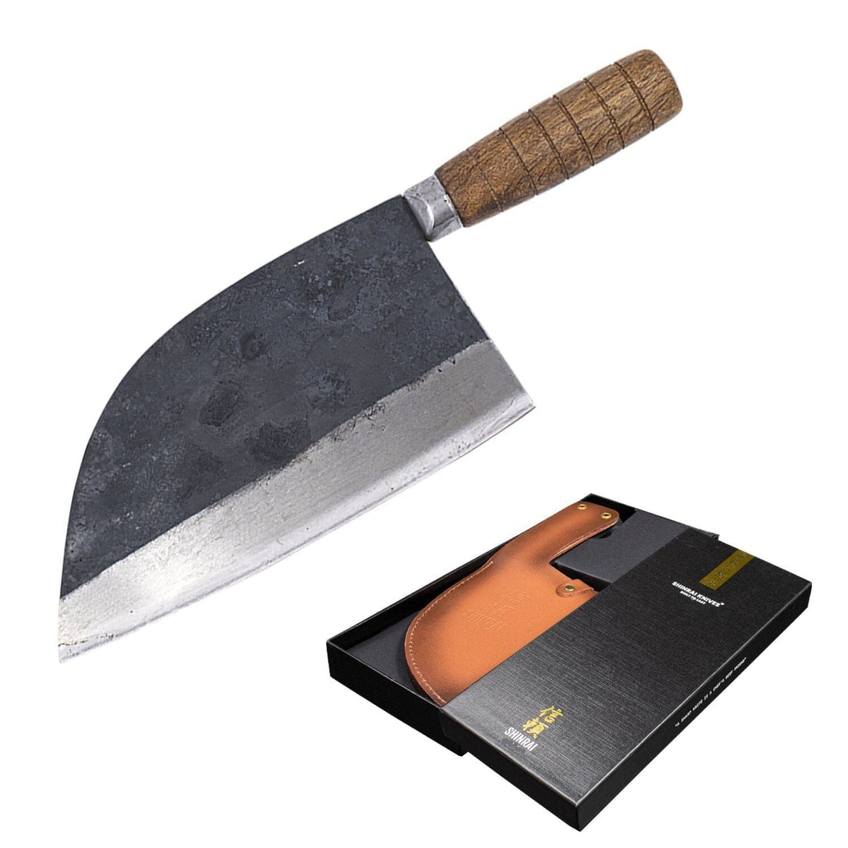 Shinrai Knives - 3 Bruine messen + Snijplank Messenset met snijplank Shinrai Knives