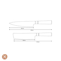 Shinrai Knives - Epoxy Onyx 2-delige Damascus Messenset - Koksmes + Nakiri Messenset Shinrai Knives
