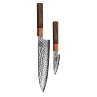 Couteaux Shinrai - Ensemble 2 pièces Damas exclusif Kigami - Couteau de chef + couteau d'office Couteaux Shinrai Ensemble de couteaux