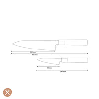 Couteaux Shinrai - Ensemble de couteaux damas Kurayami 2 pièces - Couteau de chef + couteau d'office Ensemble de couteaux Shinrai Knives