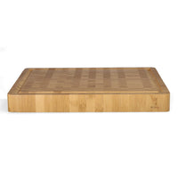 Planche à découper de luxe Shinrai Knives en bambou massif (bois de bout), 40 x 30 x 4,5 cm.