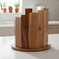 Couteaux Shinrai - Bloc magnétique à couteaux Scalae - Bloc magnétique à couteaux en bois d'acacia Couteaux Shinrai