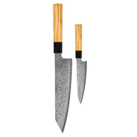 Shinrai Knives - Takumi Kaza 2-delige Damascus Messenset - Kiritsuke + Schilmes Messenset Shinrai Knives