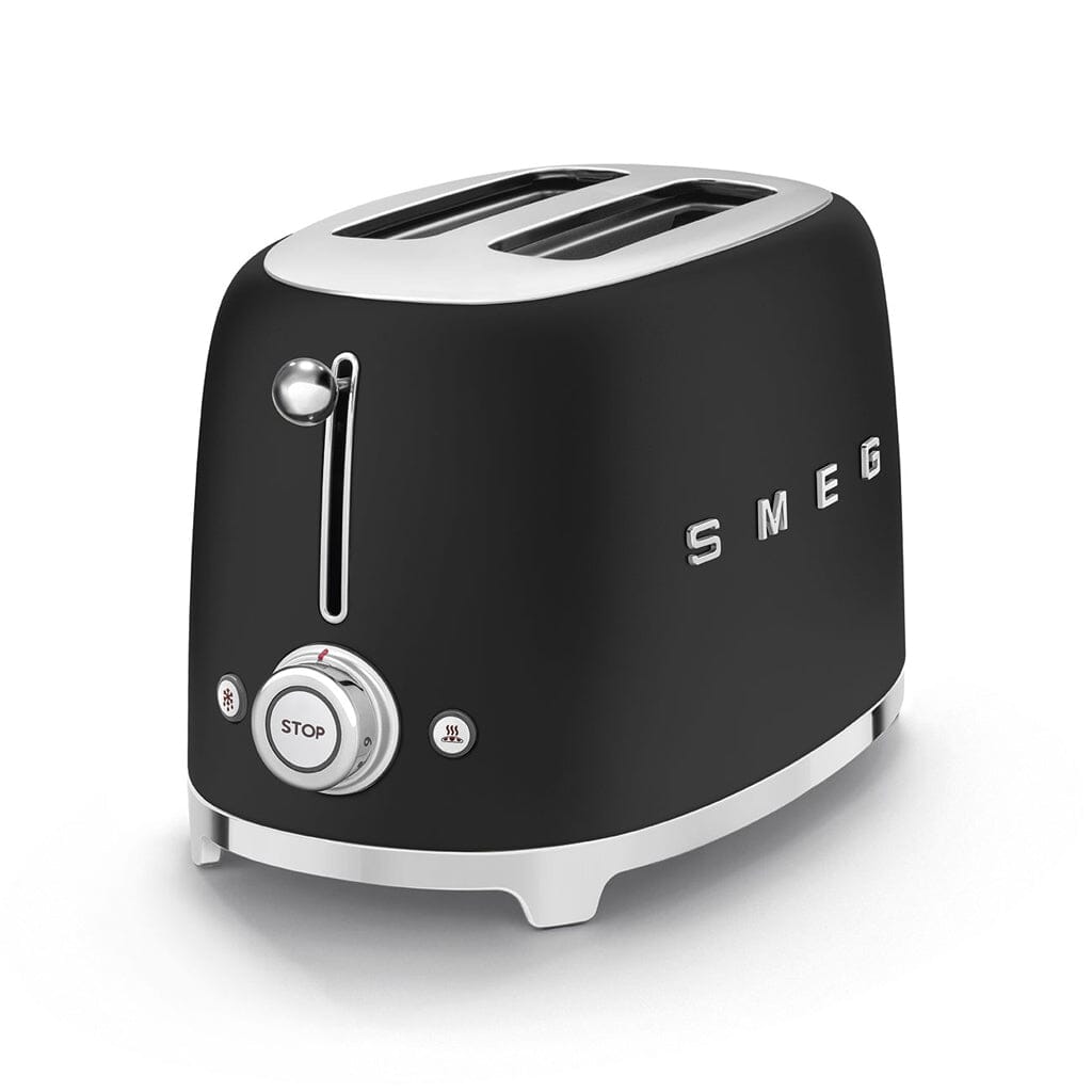 Smeg - Broodroosters | Mat Zwart | Jaren 50 | Toaster 2x2 Broodrooster Smeg