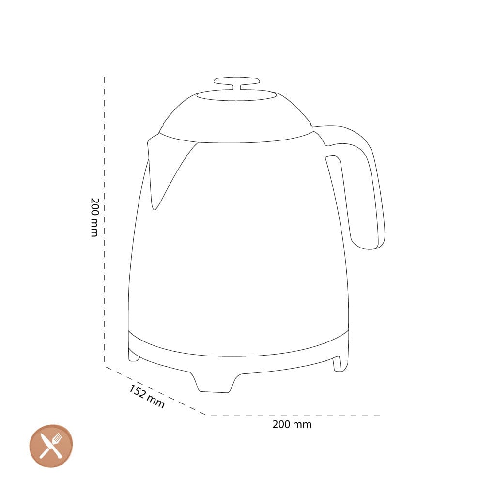 Smeg - Mini Waterkoker | Zwart | Jaren 50 | Kettle Standard Waterkoker Smeg