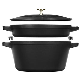 Staub - Stack 2-piece set 24 cm - black Staub - Stack 2-delige set 24 cm - zwart Staub