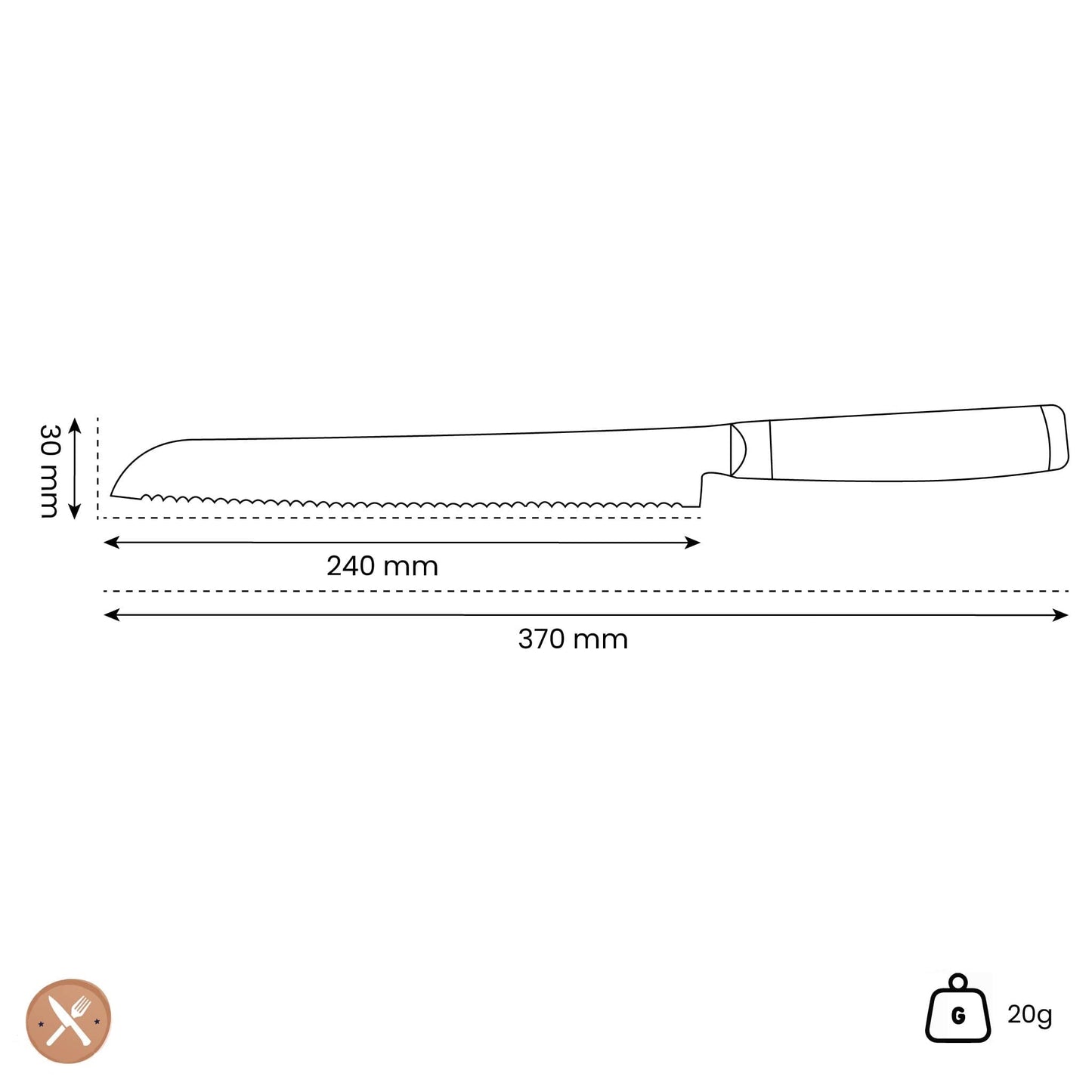 Yaxell - Super Gou Broodmes 23 cm Broodmes Yaxell