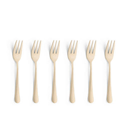 Amefa - Austin 6 Pastry Forks - Matte Champagne Amefa - Austin 6 Gebaksvorkjes - Mat Champagne Bestekset Amefa