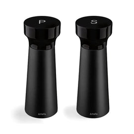 Amefa - Modern Salt and Pepper Mill Set 15 cm - Black Amefa - Modern Peper- en Zoutmolenset 15 cm - Zwart Peper en Zoutmolen Amefa
