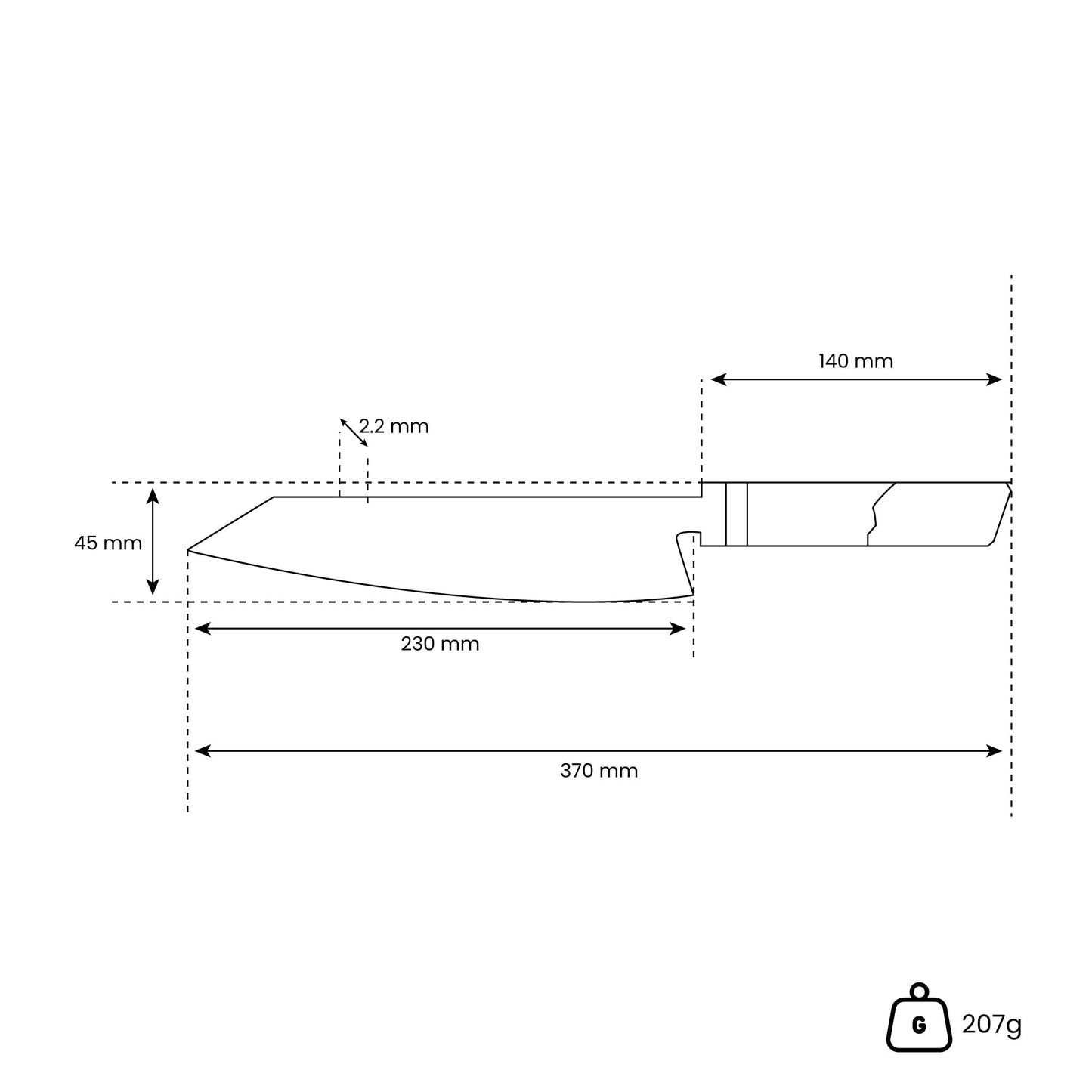 Emerald Octagon Damascus Kiritsuke 23 cm - Special Edition Keukenmessen Shinrai Japan