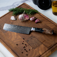 Epoxy Onyx Damascus Nakiri 18 cm Shinrai Japan