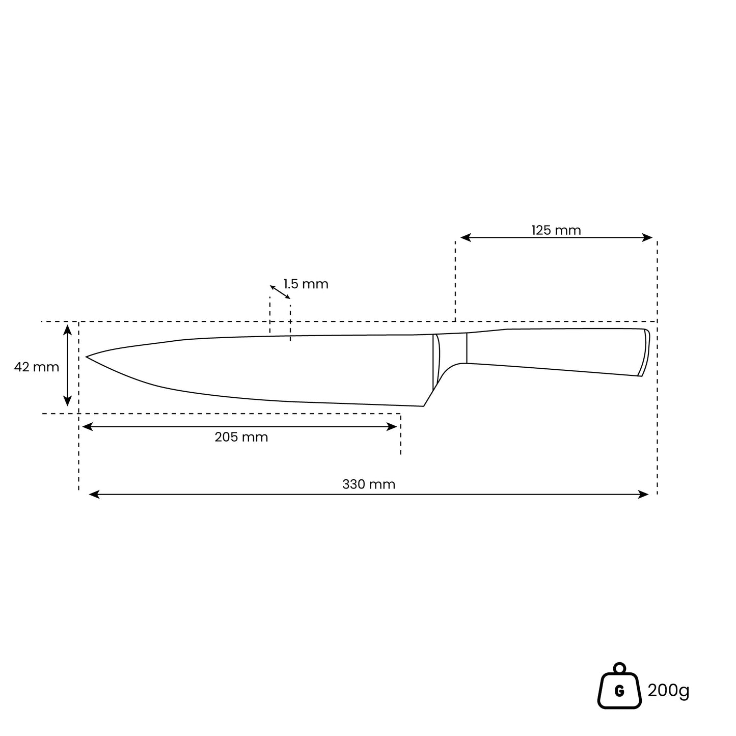 Japanse Damascus Print Epoxy Sapphire - Koksmes 20 cm Keukenmessen Shinrai Japan
