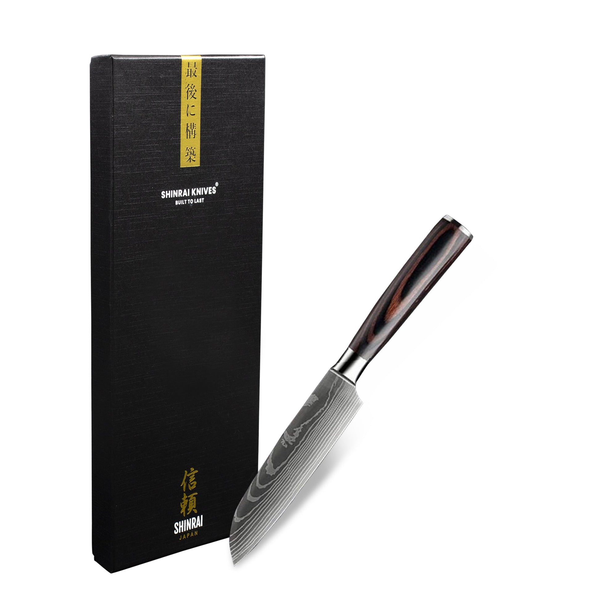 Japanse Damascus Print Series - Klein Santoku mes (13cm) Keukenmessen Shinrai Japan