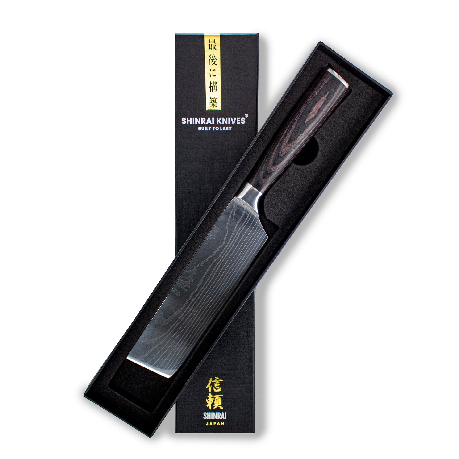 Japanse Damascus Print Series - Nakiri mes Keukenmessen Shinrai Japan
