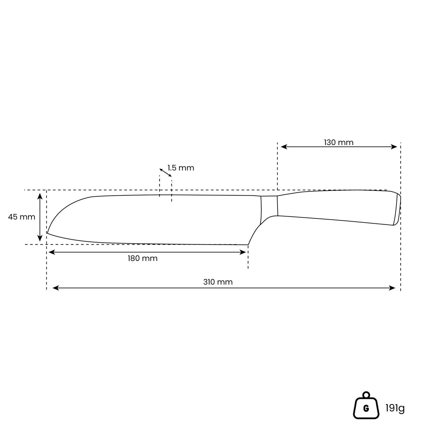 Japanse Damascus Print Series - Santoku mes (18cm) Keukenmessen Shinrai Japan
