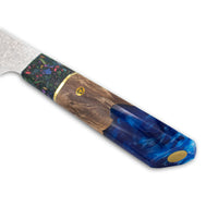 Sapphire Epoxy Jewels - Damascus Koksmes 23 cm - Special Edition Shinrai Japan
