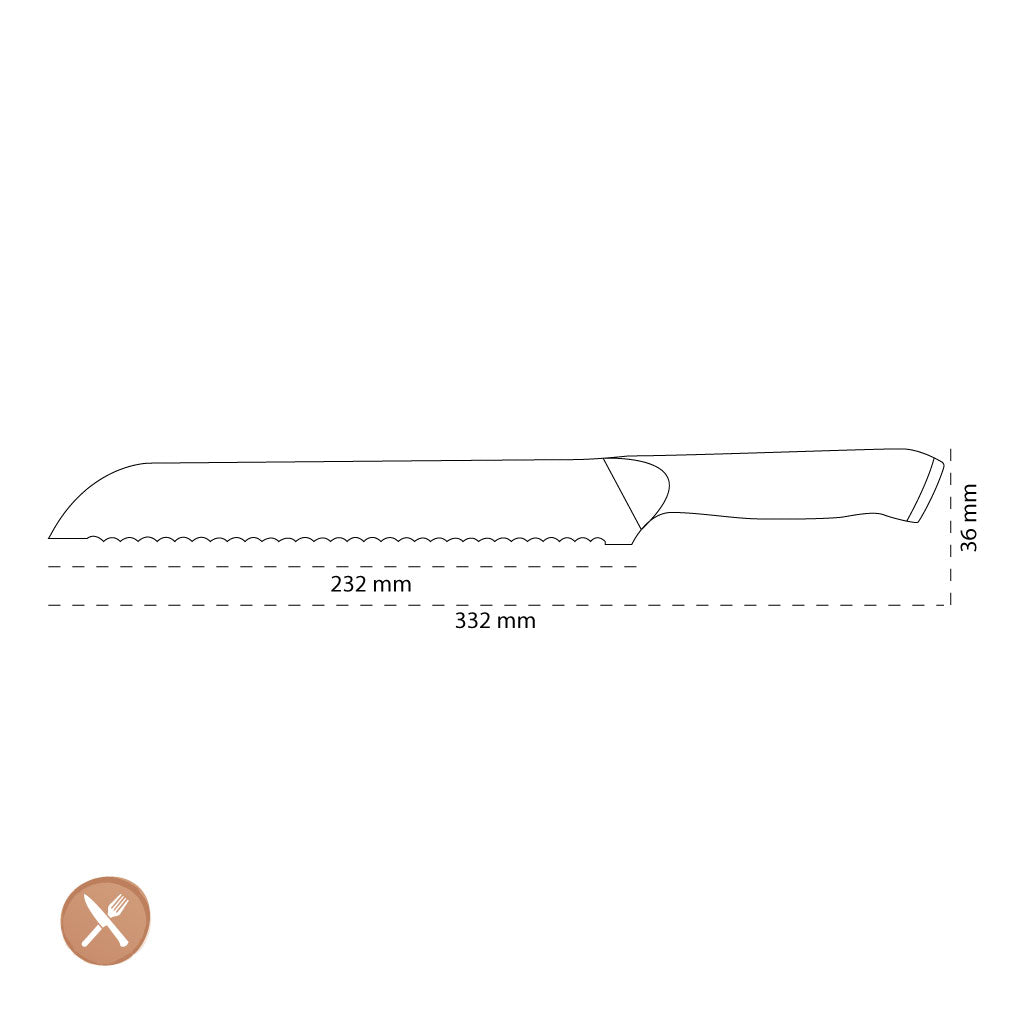 Shinrai Japan - Eclipse Series Damascus Bread Knife 20 cm