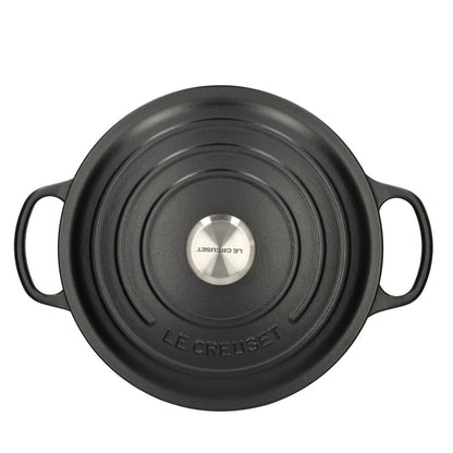 LeCreuset - Rôti- / Faitout Signature rond Noir Mat 24cm 4,2l (intérieur noir)