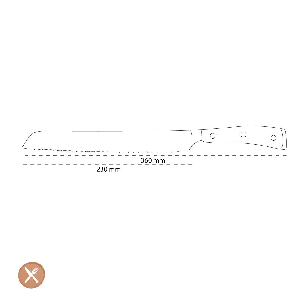 Wusthof - Classic Ikon Bread knife with precision double serration 23 cm