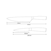 Shinrai Knives - Ensemble de 2 couteaux en acier inoxydable martelé - Couteau de chef + Couteau d'office