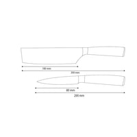 Shinrai Knives - Ensemble de 2 couteaux en acier inoxydable martelé - Nakiri + couteau d'office