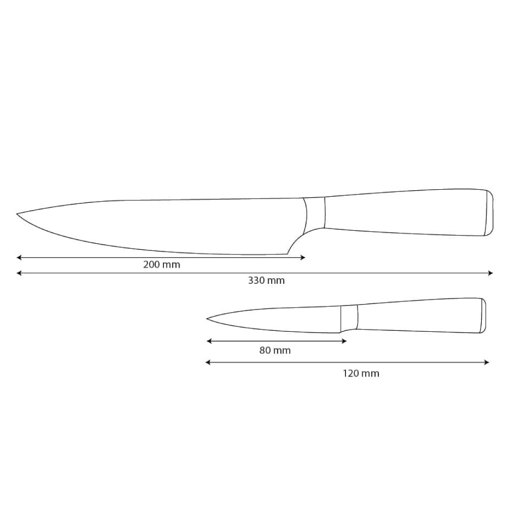 Shinrai Knives - Damascus Print Epoxy Onyx 2-Piece Knife Set - Chef's Knife + Paring Knife