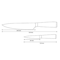 Shinrai Knives - Damascus Print Epoxy Onyx 2-Piece Knife Set - Chef's Knife + Paring Knife
