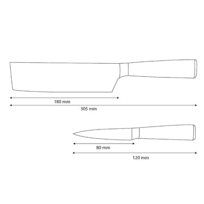 Couteaux Shinrai - Ensemble de 2 couteaux en résine époxy et onyx imprimé Damas - Nakiri + couteau d'office