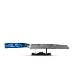 Shinrai Knives - Damascus Print Epoxy Sapphire Bread Knife 20 cm
