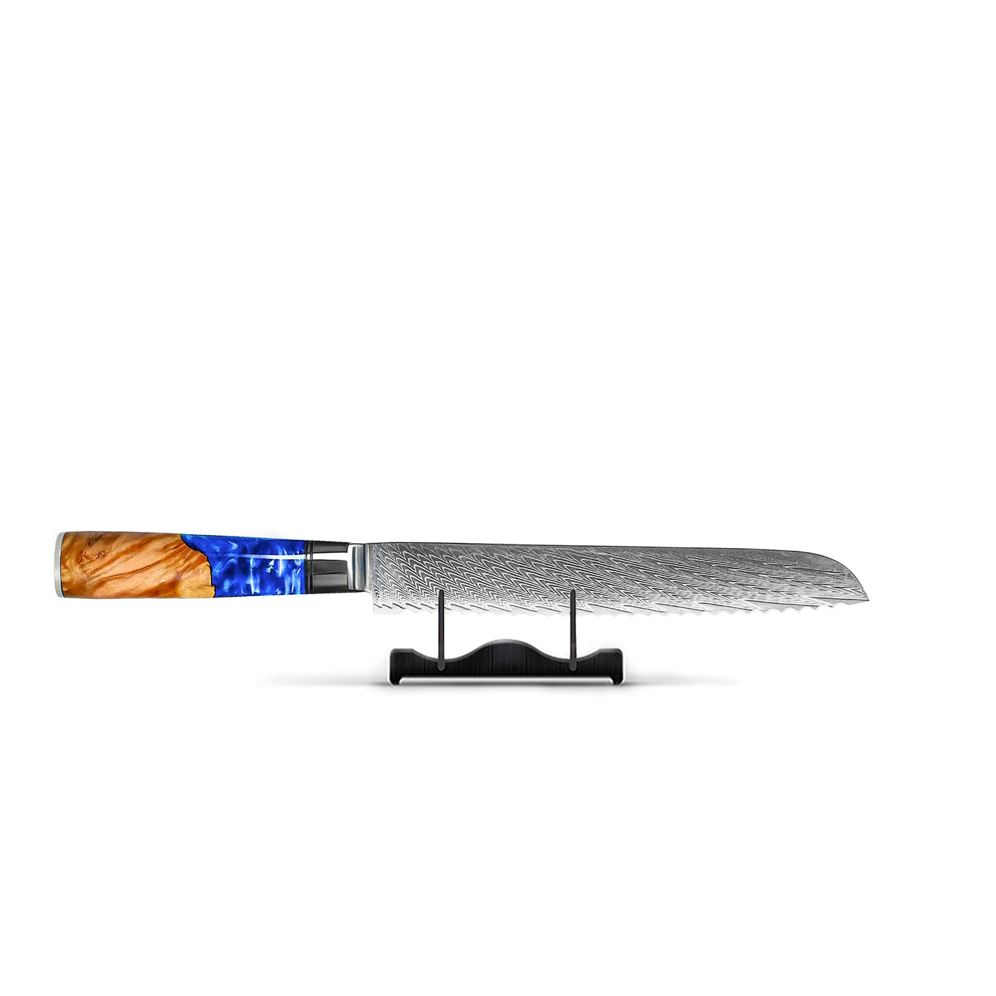 Shinrai Knives - Epoxy Sapphire Damascus Bread Knife 20 cm