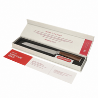 Shinrai Knives - Ensemble de 3 couteaux imprimés Damas - Couteau de chef + Couteau à pain + Couteau d'office