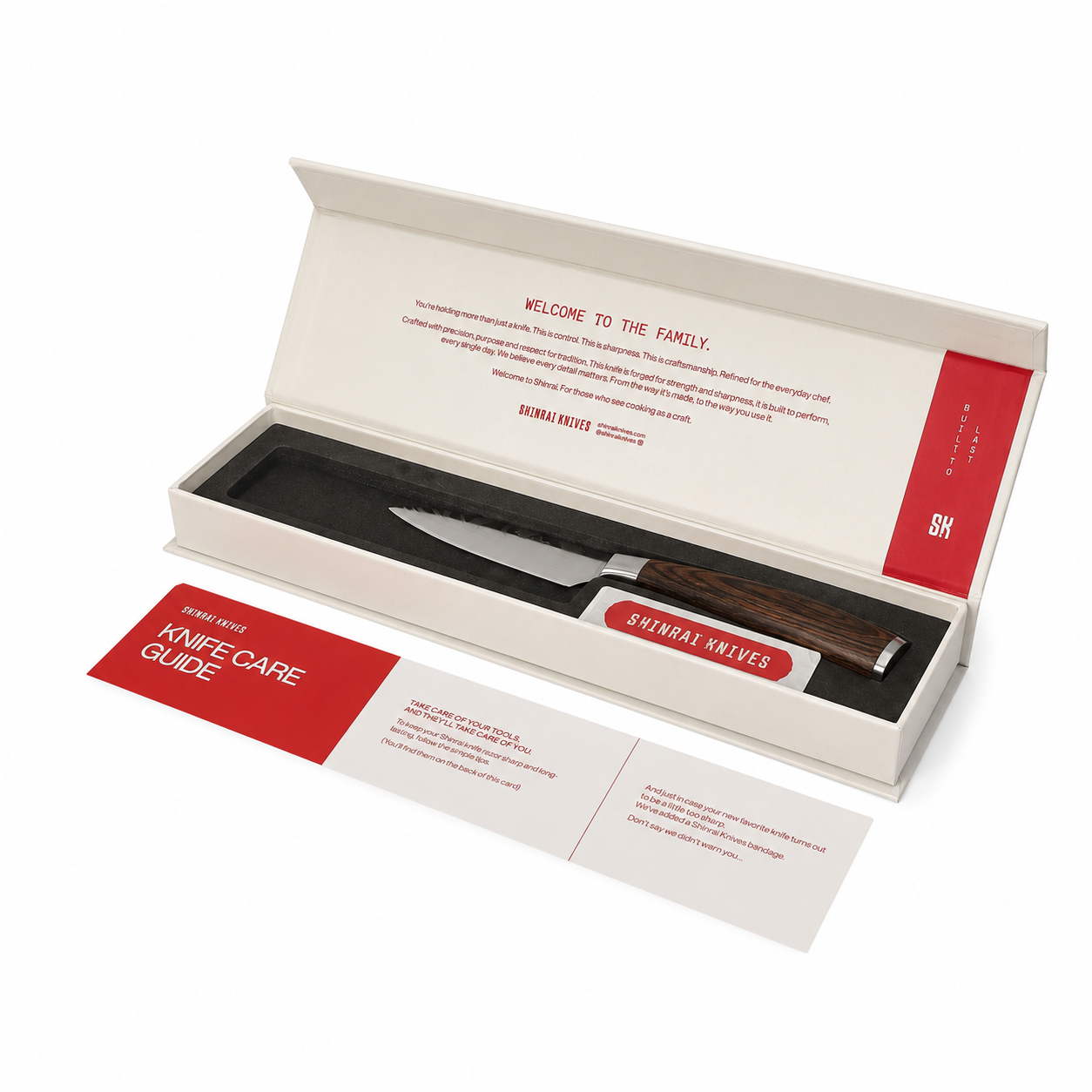 Shinrai Knives - Ensemble de 2 couteaux imprimés Damas - Couteau de chef + Couteau d'office