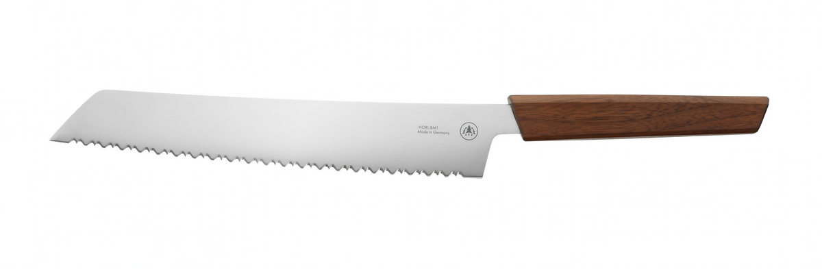 Horl - Couteau à pain en bois de noyer - Triple Pro Cut à double tranchant dentelé