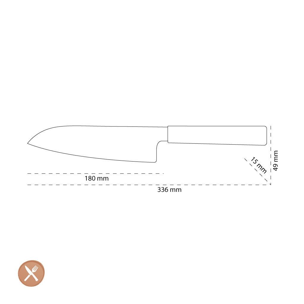 Shinrai Japan - Kurayami Damascus Santoku knife 18 cm