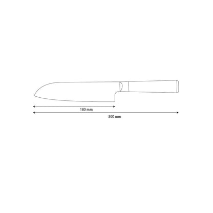 Shinrai Knives - Hammered Damask BR Santoku knife 18 cm