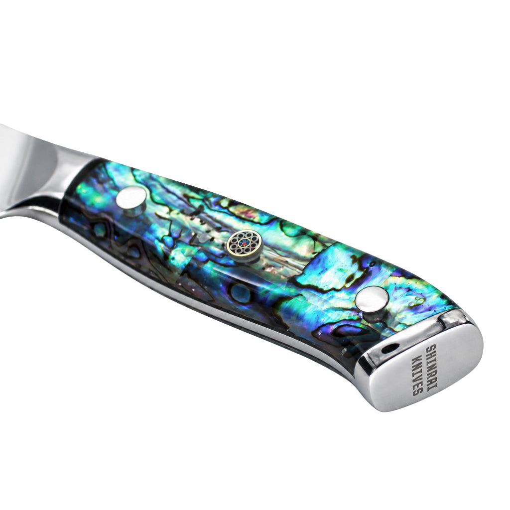 Shinrai Knives - Mother of Pearl Jewels Damascus Nakiri knife 20 cm