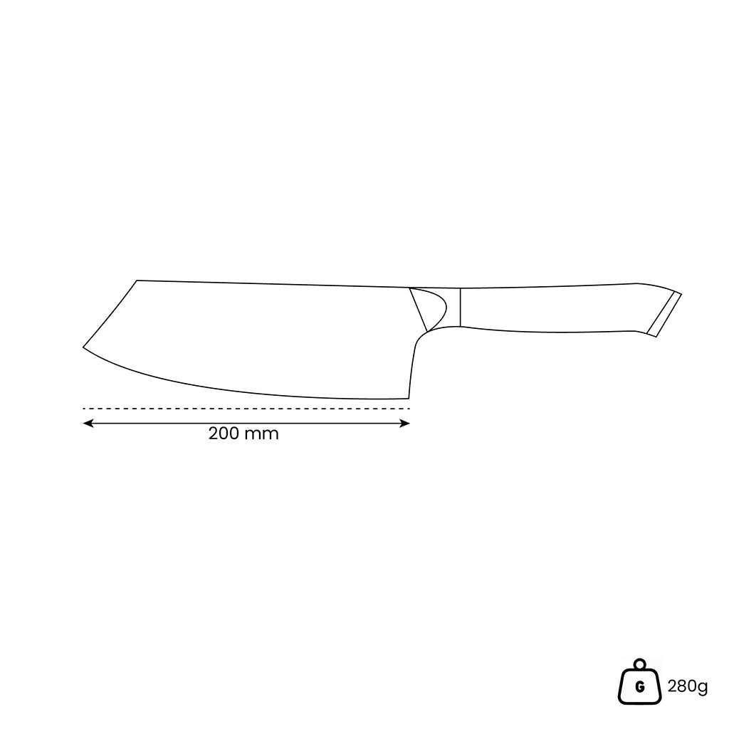 Shinrai Knives - Mother of Pearl Jewels Damascus Nakiri knife 20 cm