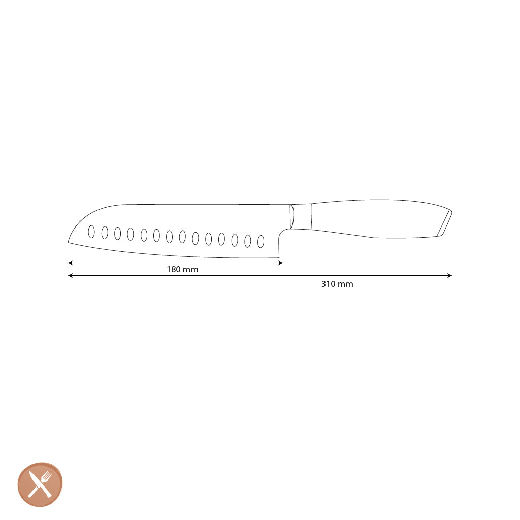 Shinrai Japon - Damassé Pakka Bois Santoku 18 cm