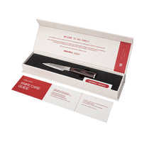 Shinrai Knives - Hammered Stainless Steel 4-Piece Knife Set - Chef's Knife + Bread Knife + Nakiri + Paring Knife