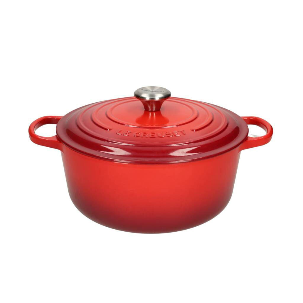 LeCreuset - Roast- / Stew pan Signature round Cherry red 24cm 4.2l